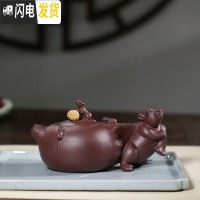 三维工匠五子登科紫砂壶全纯手工宜兴名家原矿老紫泥大容量大号茶壶生肖鼠 单壶茶具