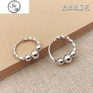 睡觉不用摘小银珠圆球999纯银耳钉耳环耳圈时尚简约女配饰麻花 JiMi