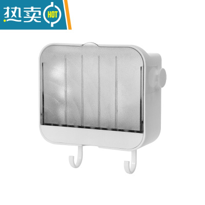 敬平创意香皂盒肥皂置物架壁挂式可爱的沥水卫生间免打孔个性器 一个装:白色