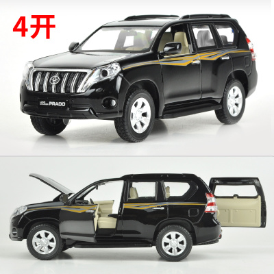 仿真丰田霸道合金小汽车模型普拉多汉兰达车模警车回力儿童玩具车普拉多-盒装黑色-