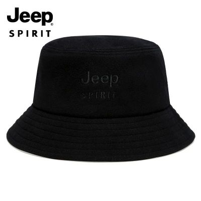 JEEP SPIRIT吉普正品帽子情侣款灯芯绒加绒渔夫帽休闲盆帽