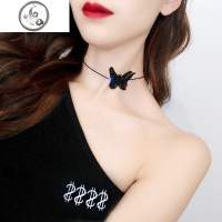 百搭性感蕾丝蝴蝶结锁骨链女网红颈链韩国颈带脖子饰品短款项链 JiMi