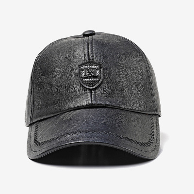 鸭舌帽男士护耳棒球帽秋冬季户外中老年帽子