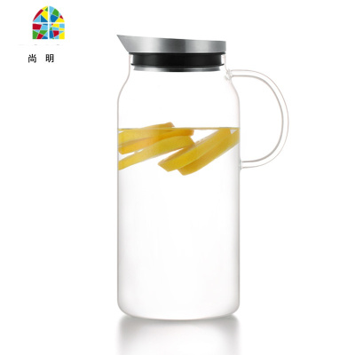 耐热玻璃高温防爆泡茶壶果汁凉水壶大容量凉水杯子玻璃冷水壶 FENGHOU 单壶+4个300ml手把水杯+托盘