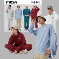 [1件5折价:79.5]美特斯邦威男女同款多色基础绣花圆领卫衣