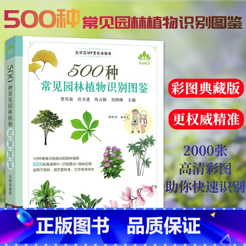 [正版]500种常见园林植物识别图鉴 彩图典藏版 贺风春常见园林花草树木植物野花野外识别与鉴赏手册速查图谱图鉴通俗易懂