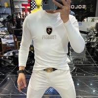 SUNTEK秋季丝光棉小高领长袖T恤男半高领修身弹力打底衫中领潮流秋衣T恤