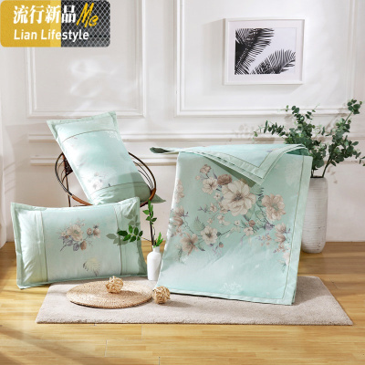 冰丝凉席1.8m印花冰丝席三件套夏季提花席子可水洗折叠1.5米 三维工匠凉席/凉枕