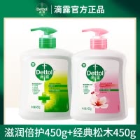 滴露健康抑菌洗手液滋润倍护450g+经典松木450g