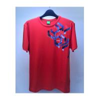 Hugo boss雨果波士T恤男透气舒适易打理时尚红色棉质弹力印花