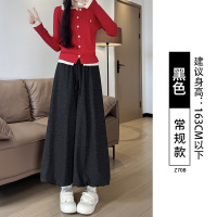 灰色花苞裙裤女新款高腰垂感慵懒松弛感小个子休闲糯米阔腿裤