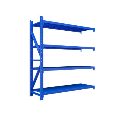 臻远 ZY-HJ-36 仓储货架仓库超市置物家用层架收纳架子 重型1200*600*2000四层副架 蓝色