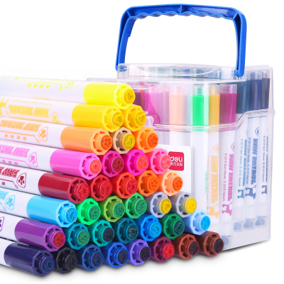 得力（deli）汪汪队立大功36色可水洗印章头学生水彩笔儿童绘画笔王子蓝70699