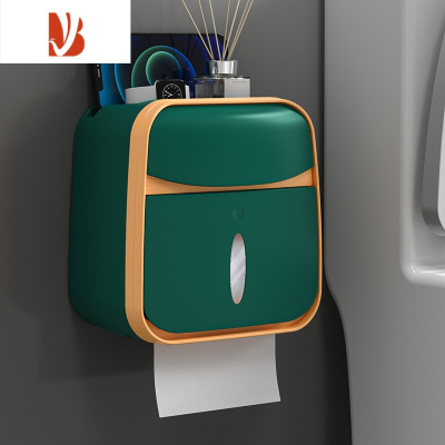 三维工匠卫生间纸巾盒厕所厕纸置物架洗手间卫生纸抽纸卷纸免打孔防水壁挂 轻奢绿[普通款]热卖推荐/免打孔 抽纸卷纸通用