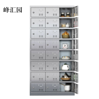 峰汇园304不锈钢食堂带锁餐具柜24门碗柜钥匙锁1800*900*350