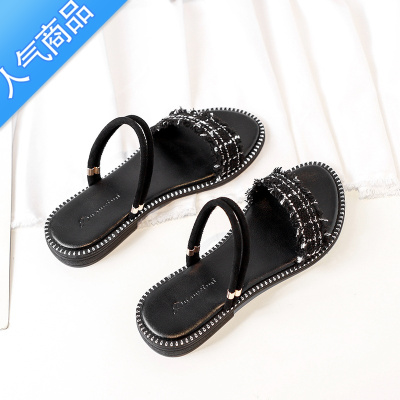 SUNTEK两穿软底防滑平底凉鞋女2023年新款夏一字带孕妇学生百搭仙女风潮