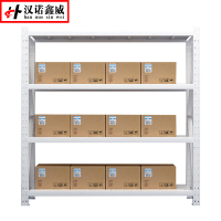 汉诺鑫威仓库仓储货架四层金属五金货架家用中型重型置物架展示架子200KG150*40*200白色