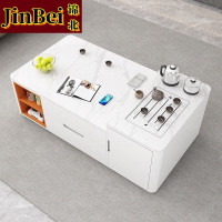 锦北岩板茶几客厅茶台烧水壶一体桌家用泡茶台办公室茶桌1.5米纯白