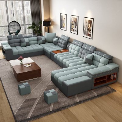 北欧布艺沙发现代简约经济型组合沙发客厅大小户型免洗科技布网红