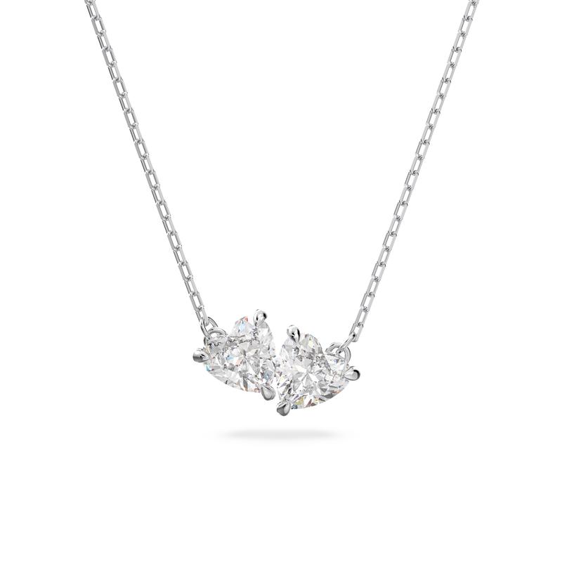 Swarovski水钻双心形项链 精致浪漫优雅时尚轻奢颈链 送女友节日礼物