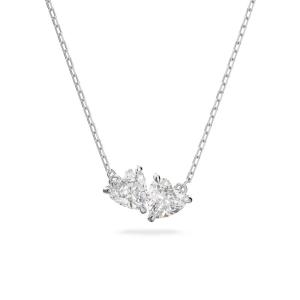 Swarovski水钻双心形项链 精致浪漫优雅时尚轻奢颈链 送女友节日礼物 White