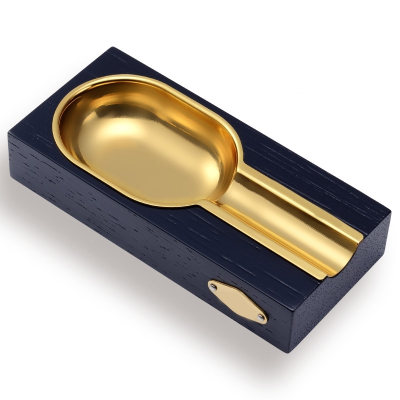 米魁雪茄烟灰缸金属不锈钢烟槽便携式大号醇香雪松木电子灭烟器烟缸