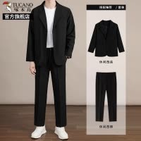 啄木鸟休闲西服套装男款2025新款商务西裤通勤高级感西装二件套K