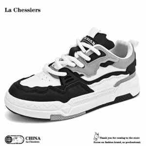 La Chessiers小白鞋2025新款春秋季透气百搭韩版潮流休闲运动鞋子男平底学生低帮港风板鞋