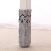 家柏饰(CORATED)双层针织桌腿桌脚保护套加厚耐磨椅子脚套凳子脚套桌椅保护垫 灰色(8只腿)