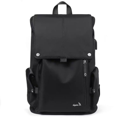 袋鼠男士双肩包男女大容量韩版潮流14寸电脑牛津布防水背包书包男