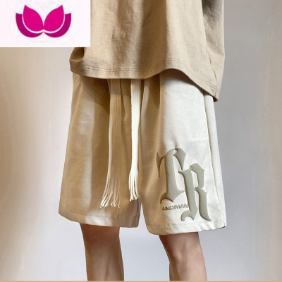 七斓绒短裤男款夏季休闲高街五分裤子潮牌运动篮球美式大裤衩