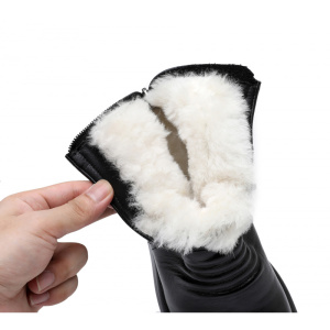 真皮松糕厚底短靴女秋冬羊毛靴年新款冬季加绒保暖复古雪地靴