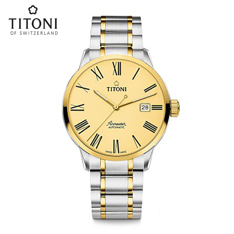 titoni瑞士梅花机械表男表空中霸王系列手表瑞士腕表男表