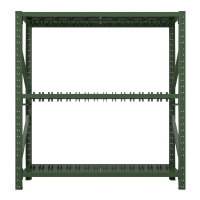 帅畅消防铁锹镐农具摆放架安保装备器材存放架绿色货架双层盾牌中型-主架