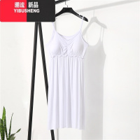 YIBUSHENG莫代尔吊带背心裙女季薄款内搭连衣裙v领带胸垫打底裙家居睡裙