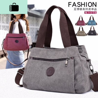新款帆布包女休闲百搭女士单肩包文艺范时尚简约布包学生手提挎包NEW LAKE