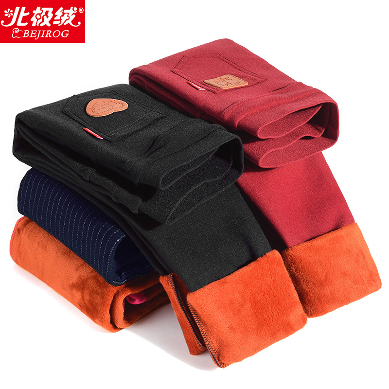 女童装打底裤加绒加厚儿童女宝宝大童春秋冬外穿仿牛仔保暖棉裤子