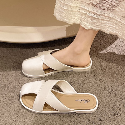 拖鞋女包头2024夏季软底新款外穿时尚法式懒人平底百搭凉拖鞋