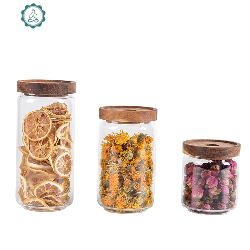 罐组合套装橱柜饰品摆件创意软装陈列装饰 封后 相思木盖罐花茶组合一