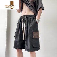 YANXU冰丝美式短裤男夏季薄款速干痞帅复古工装中裤大码休闲宽松五分裤
