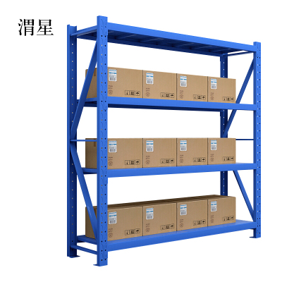 渭星仓库仓储货架四层金属五金货架家用中型重型置物架展示架子承重200kg