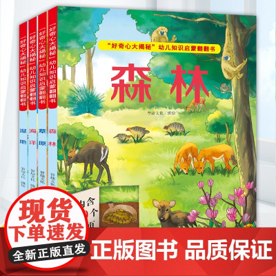 好奇心大揭秘幼儿知识启蒙翻翻书4册儿童安全教育绘本3-6岁孩子阅读的书海洋撕不烂的宝宝早教书幼儿读物老师大班中班小班课外