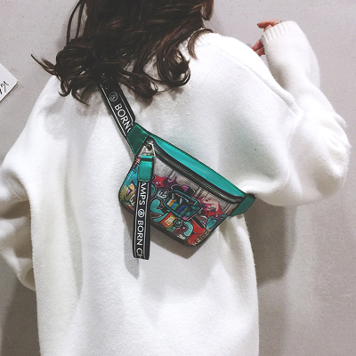 派尼美特上新小包包女2020新款涂鸦斜挎腰包韩版迷你胸包honey蹦迪包