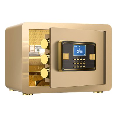 臻远ZY-NW-BXGS-03全钢实心保险柜办公防盗保险箱 高25cm金色电子款