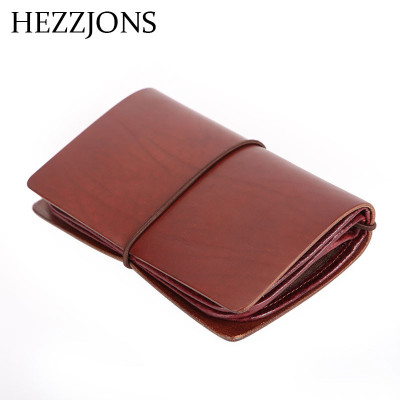 赫泽琼斯HEZZJONS软皮手拿钱包长款多功能手抓包真皮大容量小手包进口头层牛皮手工多卡位手包男咖啡色
