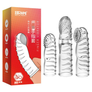 取悦振动手指套挑逗震动按摩器3只情侣系列夫妻性生活房事穿戴男女共用刺激女性阴蒂女生情趣玩具狼牙套单头AV棒自慰器成人用品