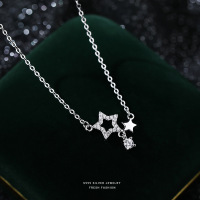 星星项链女s999纯银高级感轻奢小众设计百搭镶钻五角星足银锁骨链送女朋友老婆情人节七夕生日礼物
