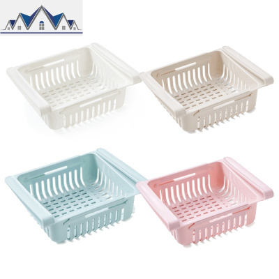 冰箱内部保鲜可伸缩收纳盒鸡蛋托盘置物篮抽屉抽拉式筐水果悬挂架 三维工匠