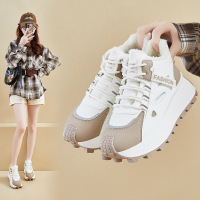 ins韩版新款加绒老爹鞋女冬季保暖增高休闲鞋