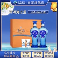 洋河 蓝色经典 海之蓝 42度 480ml*2瓶 礼盒装 浓香型白酒